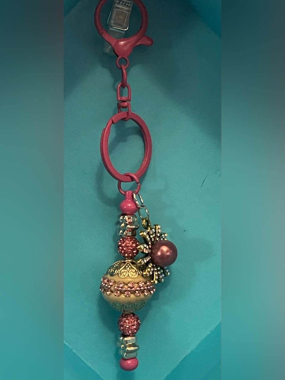 Pink Decorative Keychain Charm - Women's Key & Card Holder Accessory
